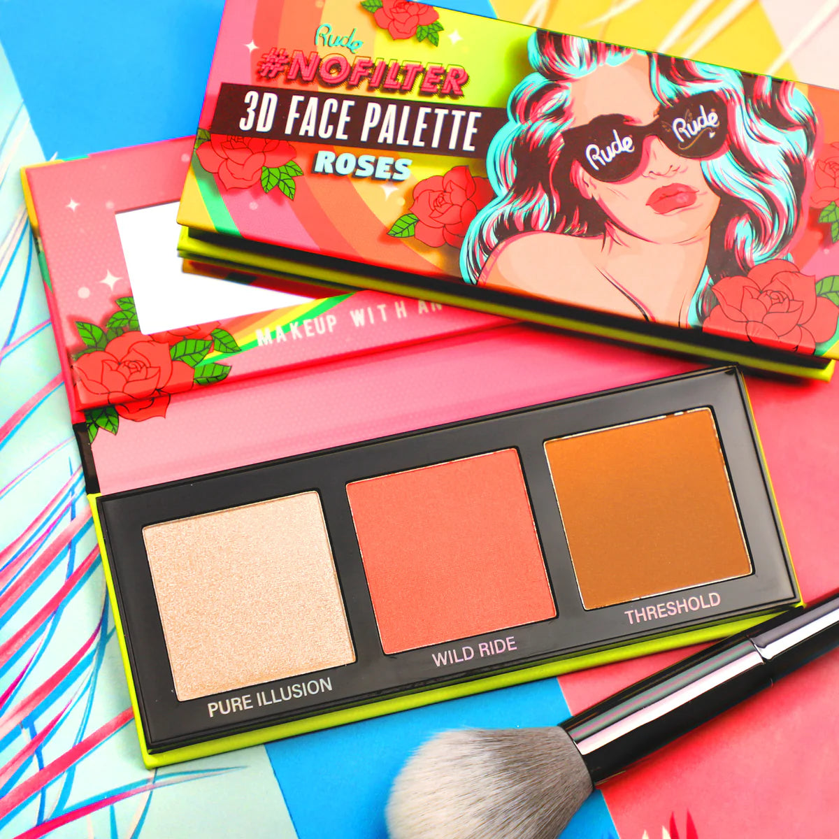 Rude - NoFilter 3D Face Palette - Roses